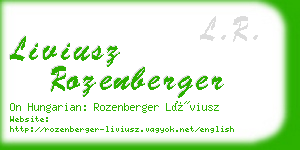 liviusz rozenberger business card